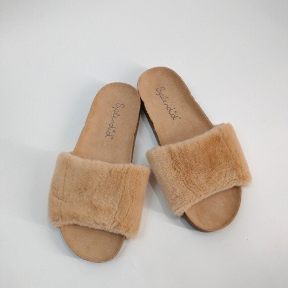 Splendid Women Slippers Faux fur Beige Color Size 7 - Picture 4 of 8